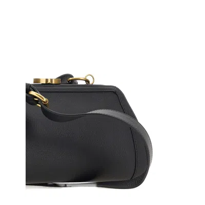 Vivienne Westwood 'ascot' Black Shoulder Bag With Removable Shoulder Strap And Buckle Detail In Leather Woman In Black