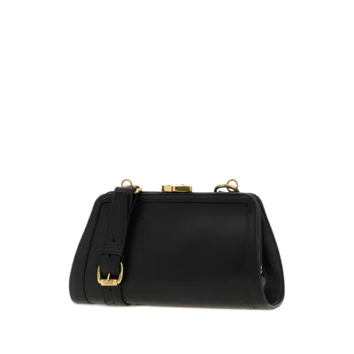 Vivienne Westwood 'ascot' Black Shoulder Bag With Removable Shoulder Strap And Buckle Detail In Leather Woman In Black