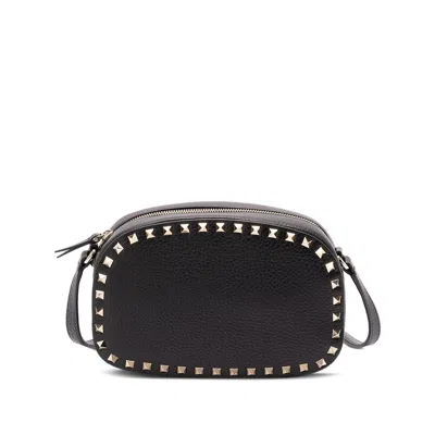 Valentino Garavani Valentino Rockstud Mini Grainy Leather Crossbody In Black