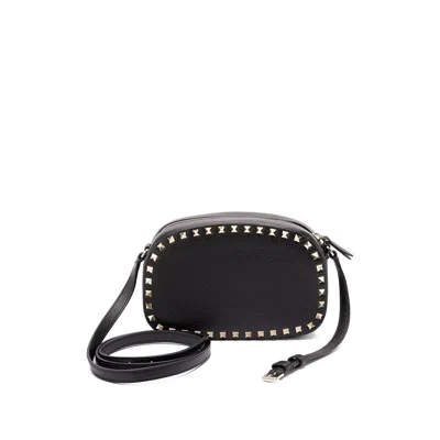 Valentino Garavani Valentino Rockstud Mini Grainy Leather Crossbody In Black