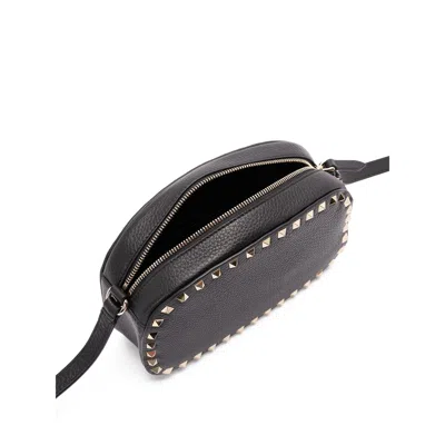 Valentino Garavani Valentino Rockstud Mini Grainy Leather Crossbody In Black