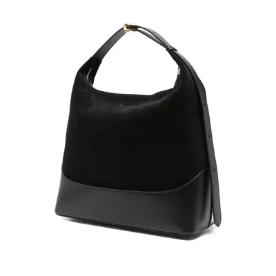 Elleme Large Loop Suede Leather Shoulder Bag In Black