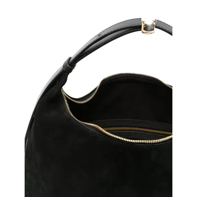 Elleme Large Loop Suede Leather Shoulder Bag In Black