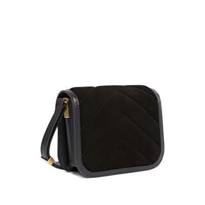 Pinko Suede Mini Love Bag Box Shoulder Bag In Black