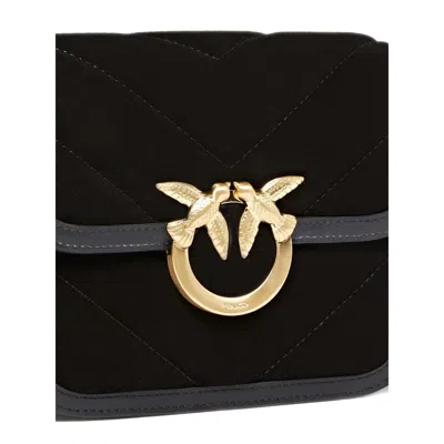 Pinko Suede Mini Love Bag Box Shoulder Bag In Black