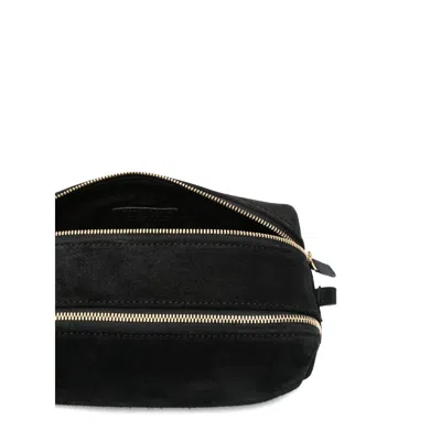 Elleme Mini Trousse Suede Zip-top Shoulder Bag In Black