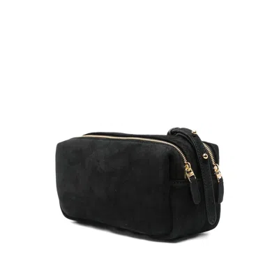 Elleme Mini Trousse Suede Zip-top Shoulder Bag In Black
