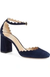 CHLOÉ SCALLOPED ANKLE STRAP D'ORSAY PUMP