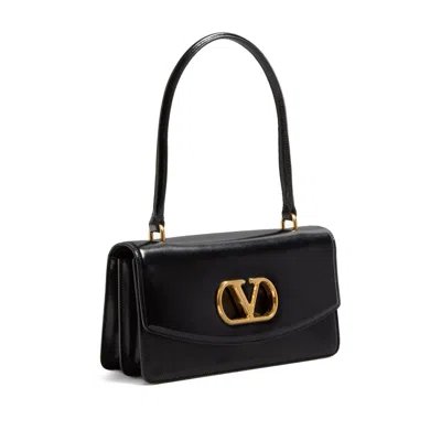Valentino Garavani Vain Vlogo Leather Top-handle Bag In Black