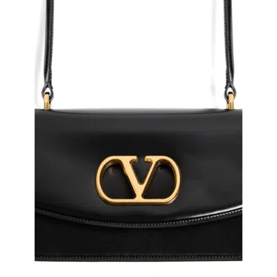 Valentino Garavani Vain Vlogo Leather Top-handle Bag In Black