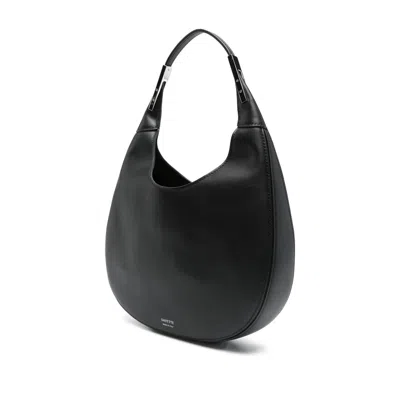 Savette The Small Florence Hobo In Smooth Calf Leather In Black