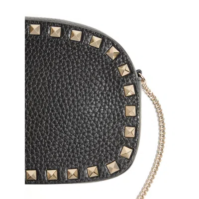 Valentino Garavani Valentino Rockstud Mini Grainy Leather Crossbody In Black
