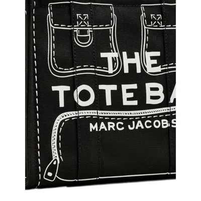 Marc Jacobs The Trompe Loeil Cargo Canvas Medium Tote Bag In Black