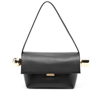 Jacquemus Rond Carr Leather Crossbody Bag In Black