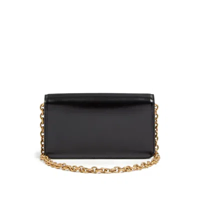Valentino Garavani Vain Small Vlogo Leather Clutch Bag In Black