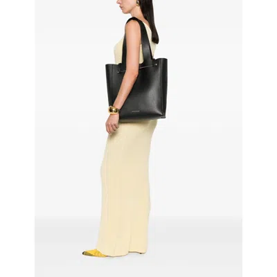 Strathberry Melody Tote Fine Grain Leather Black Bags