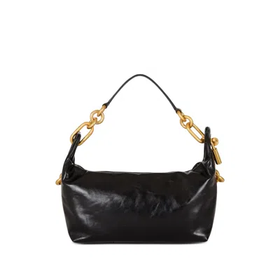 Balmain Sync Medium Shoulder Bag In Black Leather