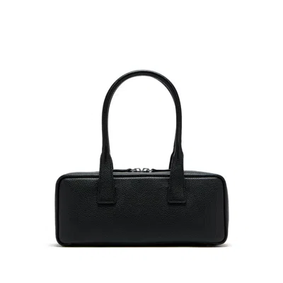 Staud Dude Small Leather Shoulder Bag In Black