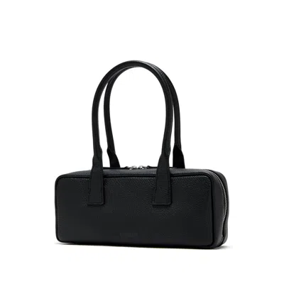 Staud Dude Small Leather Shoulder Bag In Black