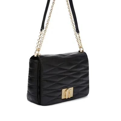 Furla Quilted Chain Strap Shoulder Bag In Black