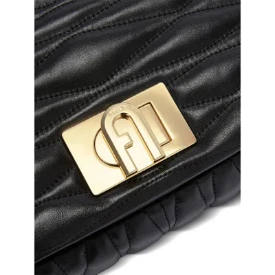 Furla Quilted Chain Strap Shoulder Bag In Black