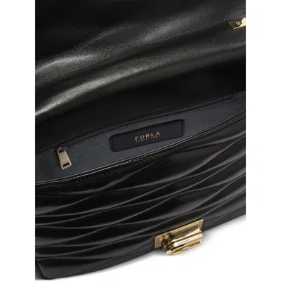 Furla Quilted Chain Strap Shoulder Bag In Black