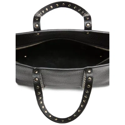 Valentino Garavani Rockstud Mini Tote In Hammered Leather In Black