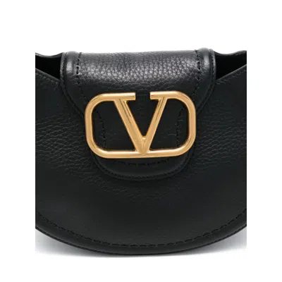 Valentino Vlogo Signature-plaque Shoulder Bag In Black
