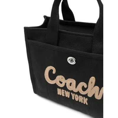 Coach Field Logo-appliqué Tote Bag In Black