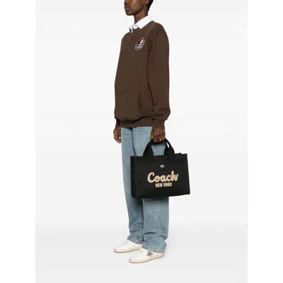 Coach Field Logo-appliqué Tote Bag In Black