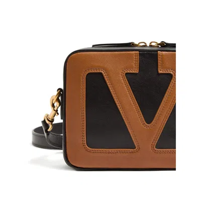Valentino Viva Superstar Small Vlogo Leather Duffle Top-handle Bag In Brown