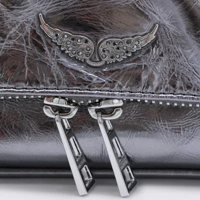 Zadig & Voltaire Rock Nano Vintage Effect Metallic Leather Clutch