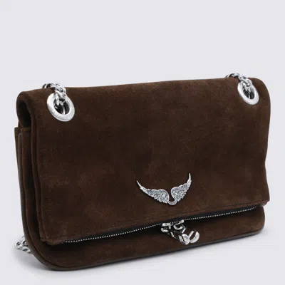 Zadig & Voltaire Chain Strap Suede Shoulder Bag In Brown