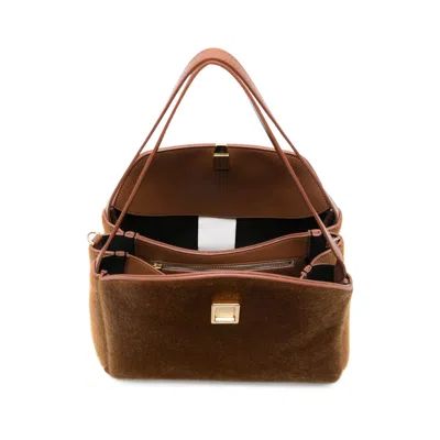Themoirè Clasp-fastening Tote Bag In Brown