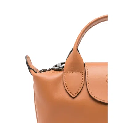 Longchamp Le Pilage Xtra Brown Medium Shoulder Strap With Removable Shoulder Strap And Embossed Lgoo On The Fr
