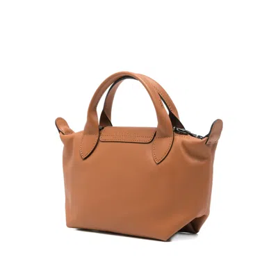 Longchamp Le Pilage Xtra Brown Medium Shoulder Strap With Removable Shoulder Strap And Embossed Lgoo On The Fr