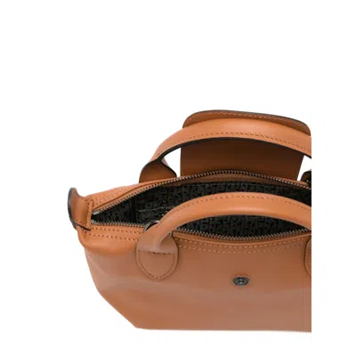 Longchamp Le Pilage Xtra Brown Medium Shoulder Strap With Removable Shoulder Strap And Embossed Lgoo On The Fr