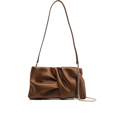 Jimmy Choo Twisted Clutch Bag In Brown