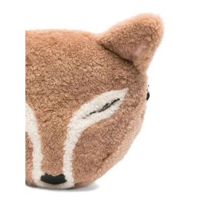 Jimmy Choo Fox Leather-trimmed Shearling Shoulder Bag In Brown