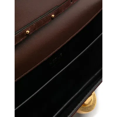 Neous Womens Dark Chocolate Phoenix Baguette Detachable-strap Suede Shoulder Bag In Braun