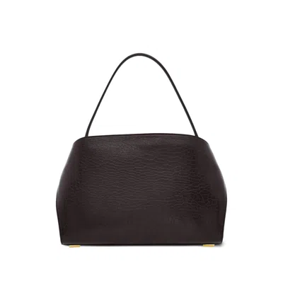 Ferragamo Dark Brown Leather Medium Hug Soft Shoulder Bag