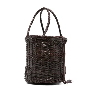 Dragon Diffusion Leather Bucket Bags In Brown