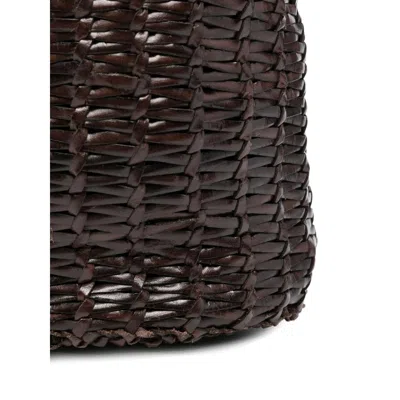 Dragon Diffusion Leather Bucket Bags In Brown