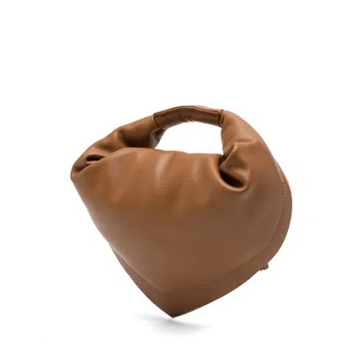 Federico Cina Medium Calfskin Shoulder Bag With Removable Strap In Brown