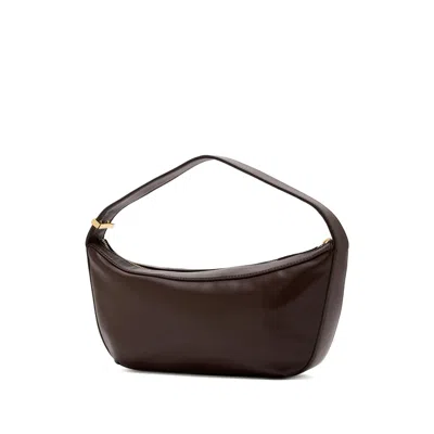 Staud Folded Leather Shoulder Bag In Brown