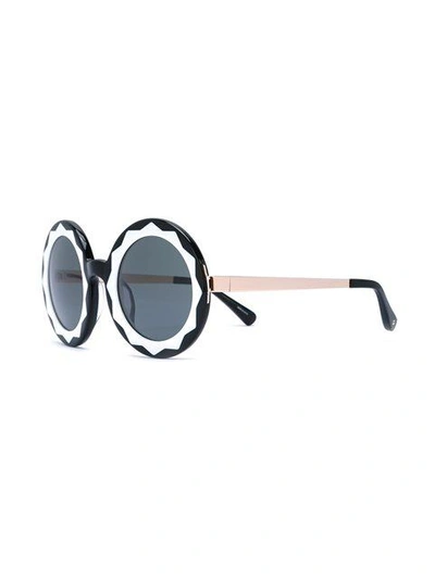 Shop Linda Farrow Gallery Round Oversized Shaped Sunglasses