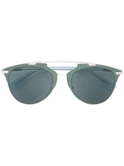 Shop Dior 'reflected' Sunglasses In Green