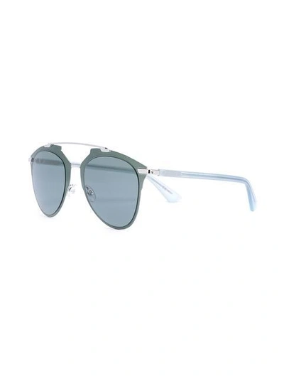 Shop Dior 'reflected' Sunglasses In Green