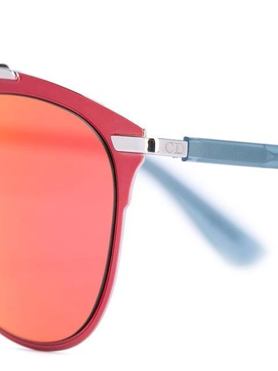 Shop Dior Eyewear 'reflected' Sunglasses - Red