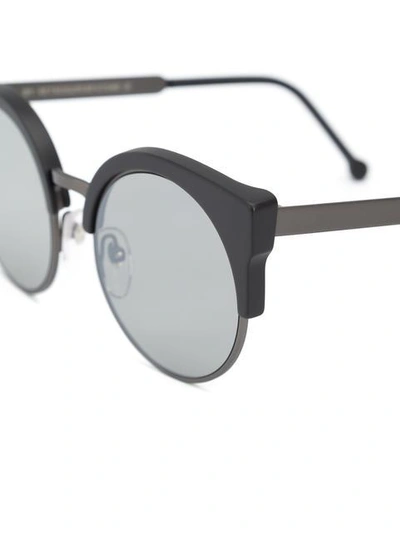 Shop Retrosuperfuture Ilaria Black Matte Zero Sunglasses In Grey
